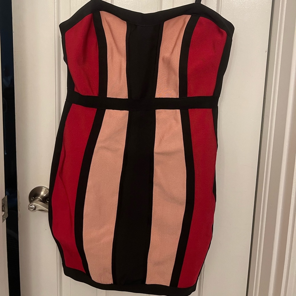 About Us color block bandage mini dress. Size Large.